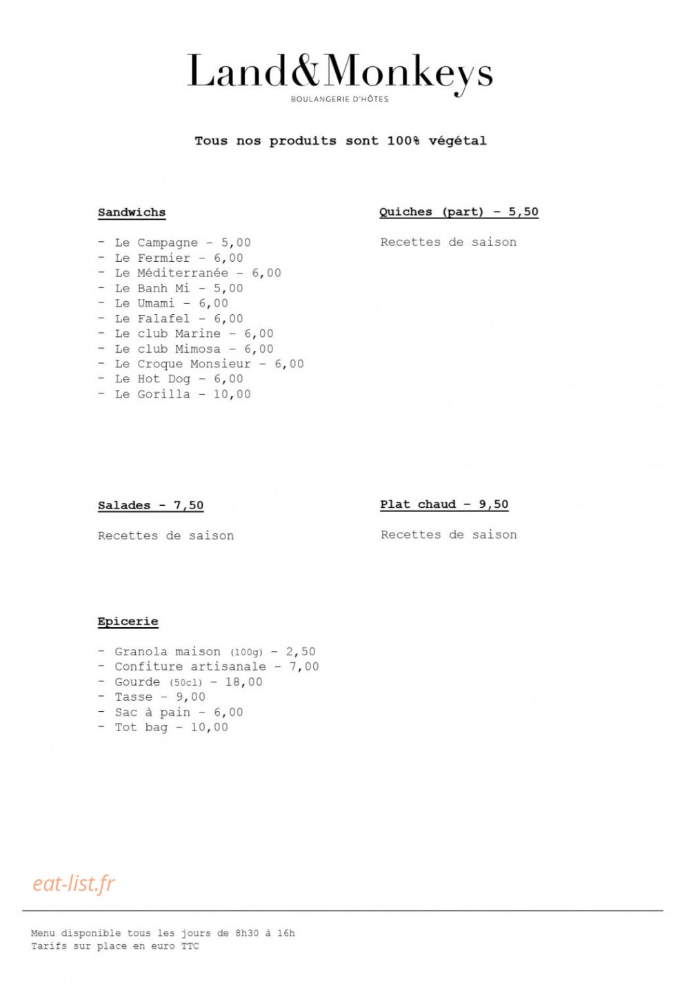 Land & Monkeys — carte page 3