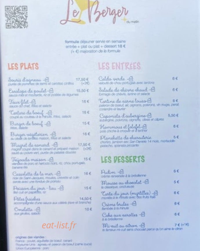 Le Berger — carte page 1