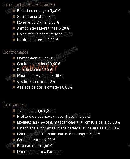 Le Bistrot du Peintre — carte page 3