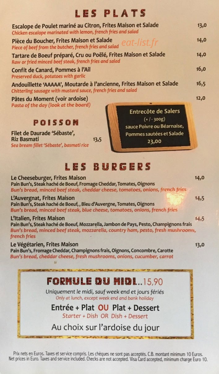Le Café du Trône — carte page 2