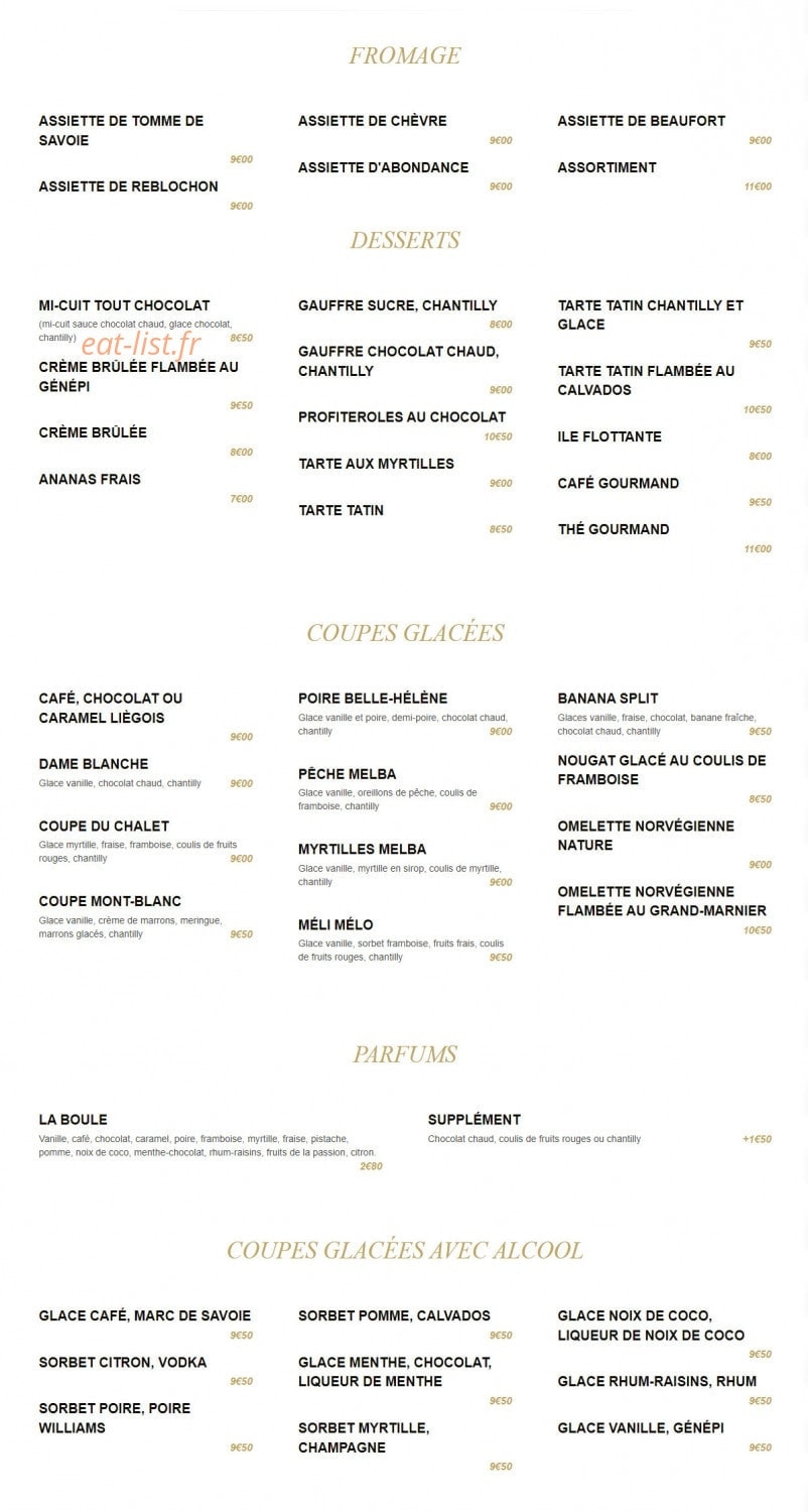 Le Chalet Savoyard — carte page 6