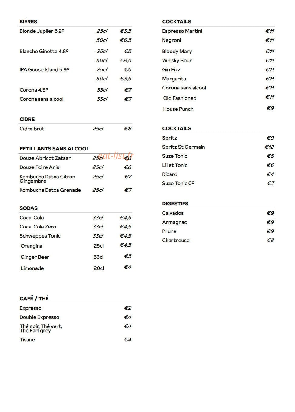 Le Cornichon — carte page 6