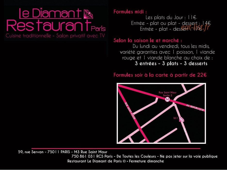 Le Diamant de Paris — carte page 1