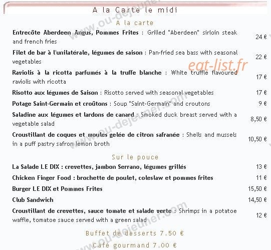Le Dix — carte page 1