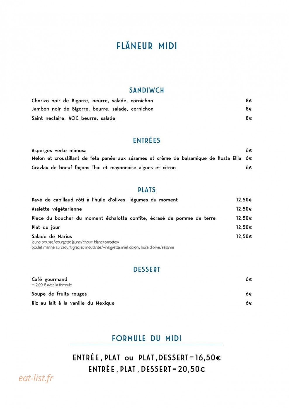 Le Flâneur — carte page 1