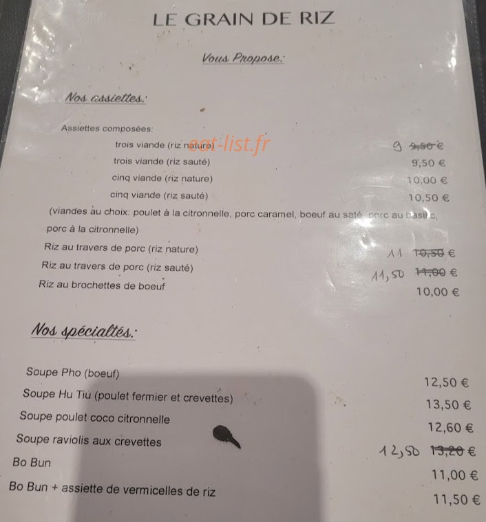 Le Grain de Riz — carte page 2