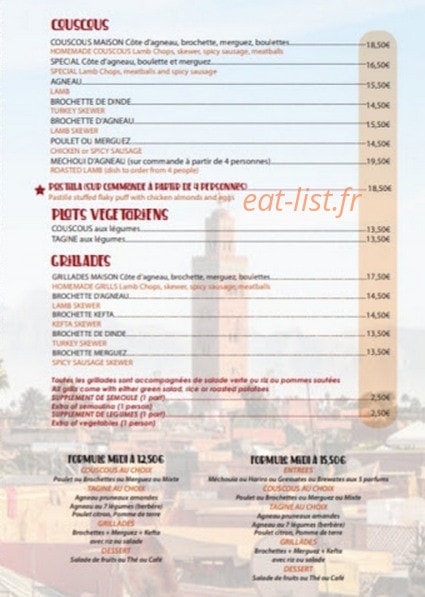 Le Marrakech — carte page 2