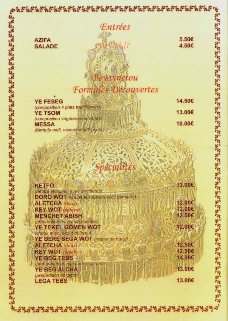 Le Négus — carte page 1