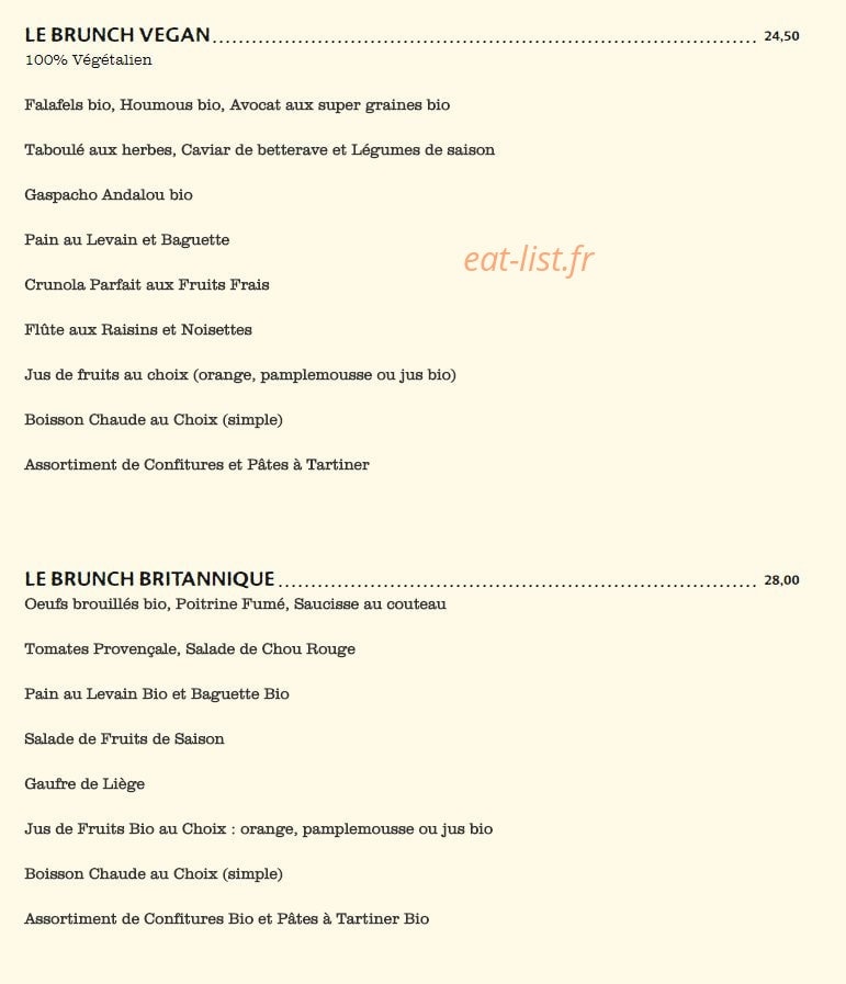 Le Pain Quotidien — carte page 3