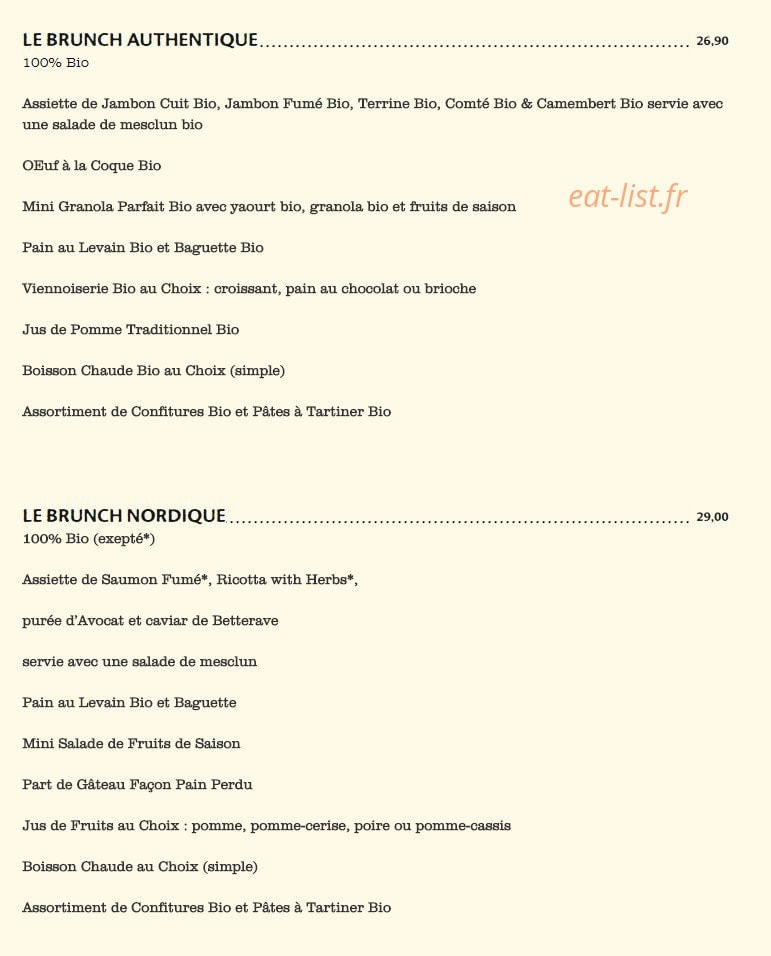 Le Pain Quotidien — carte page 2