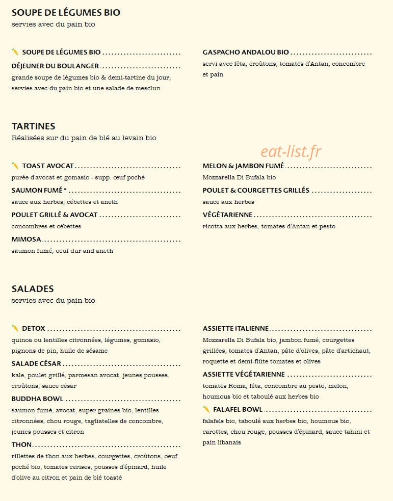 Le Pain Quotidien — carte page 5