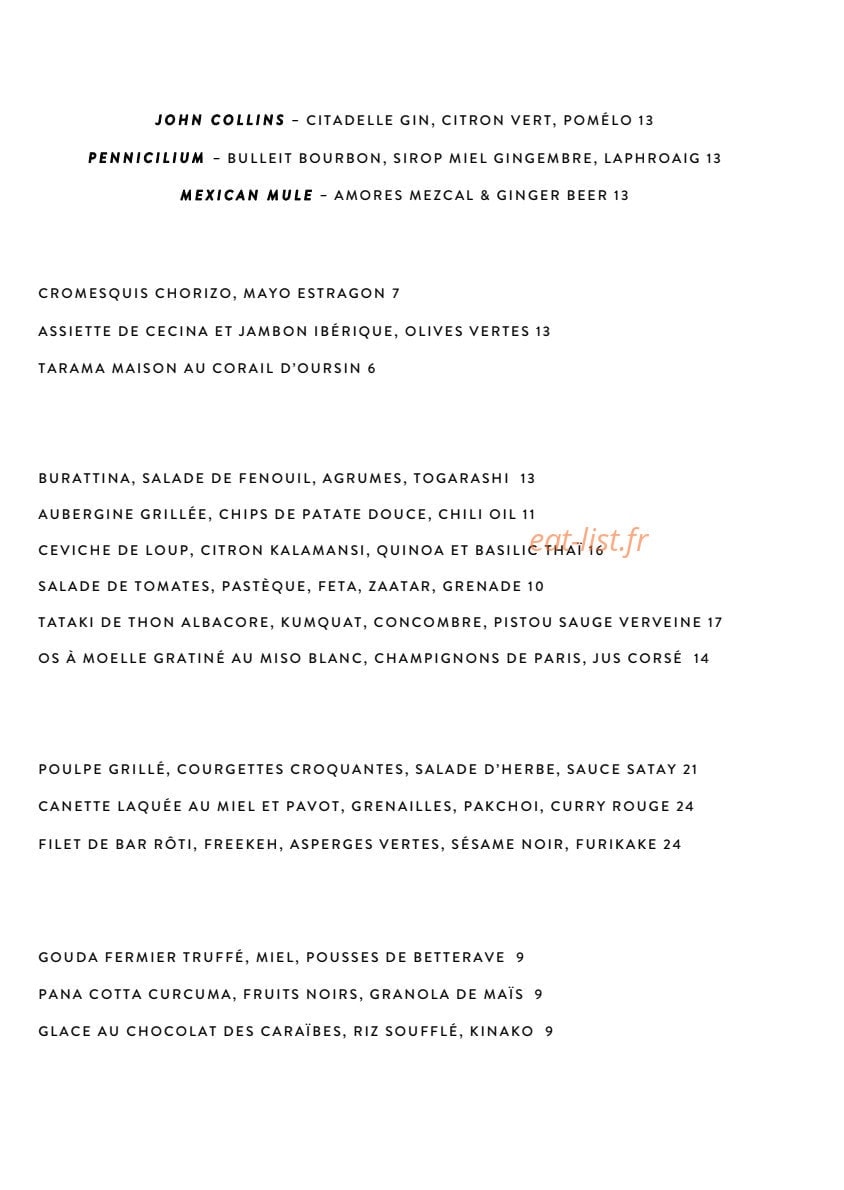 Le Perchoir — carte page 5