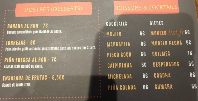 Le Petit Bistrot — carte page 2