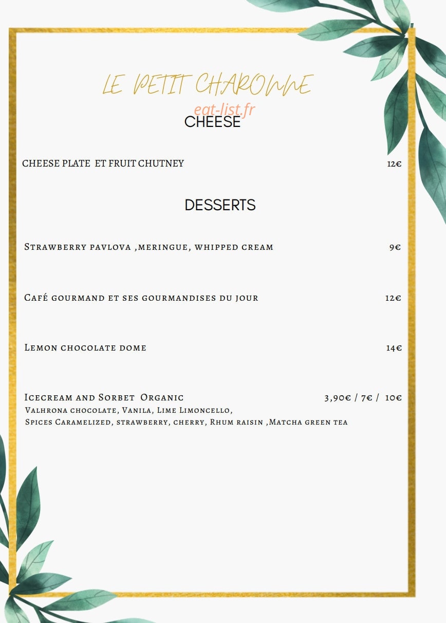 Le Petit Charonne — carte page 9