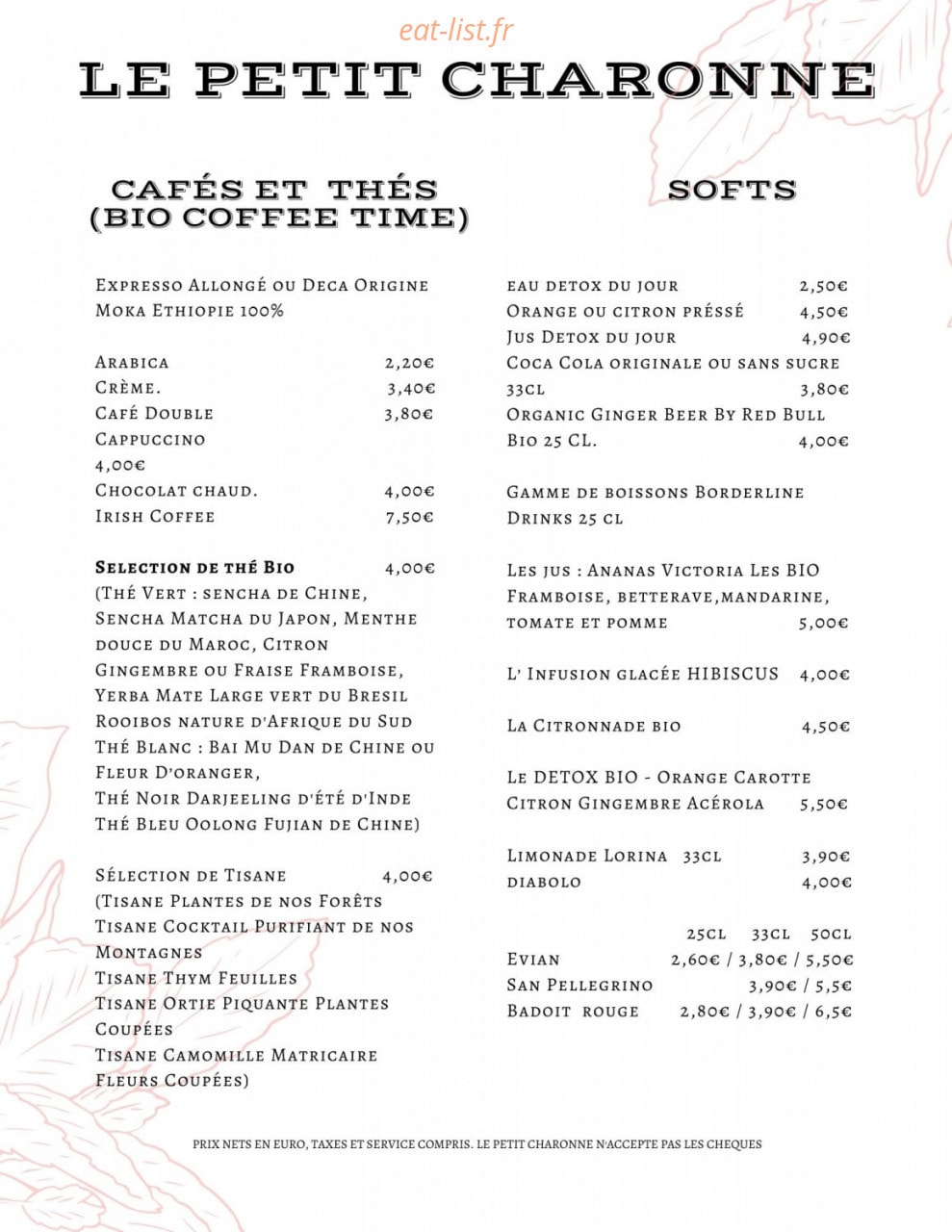Le Petit Charonne — carte page 14