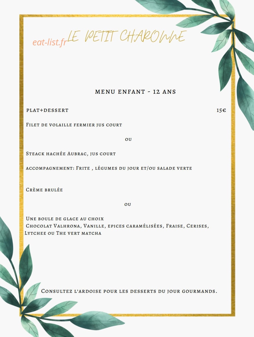 Le Petit Charonne — carte page 6