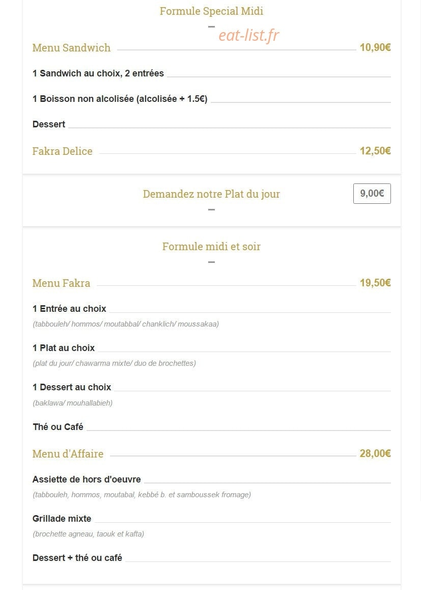 Le Petit Fakra — carte page 1