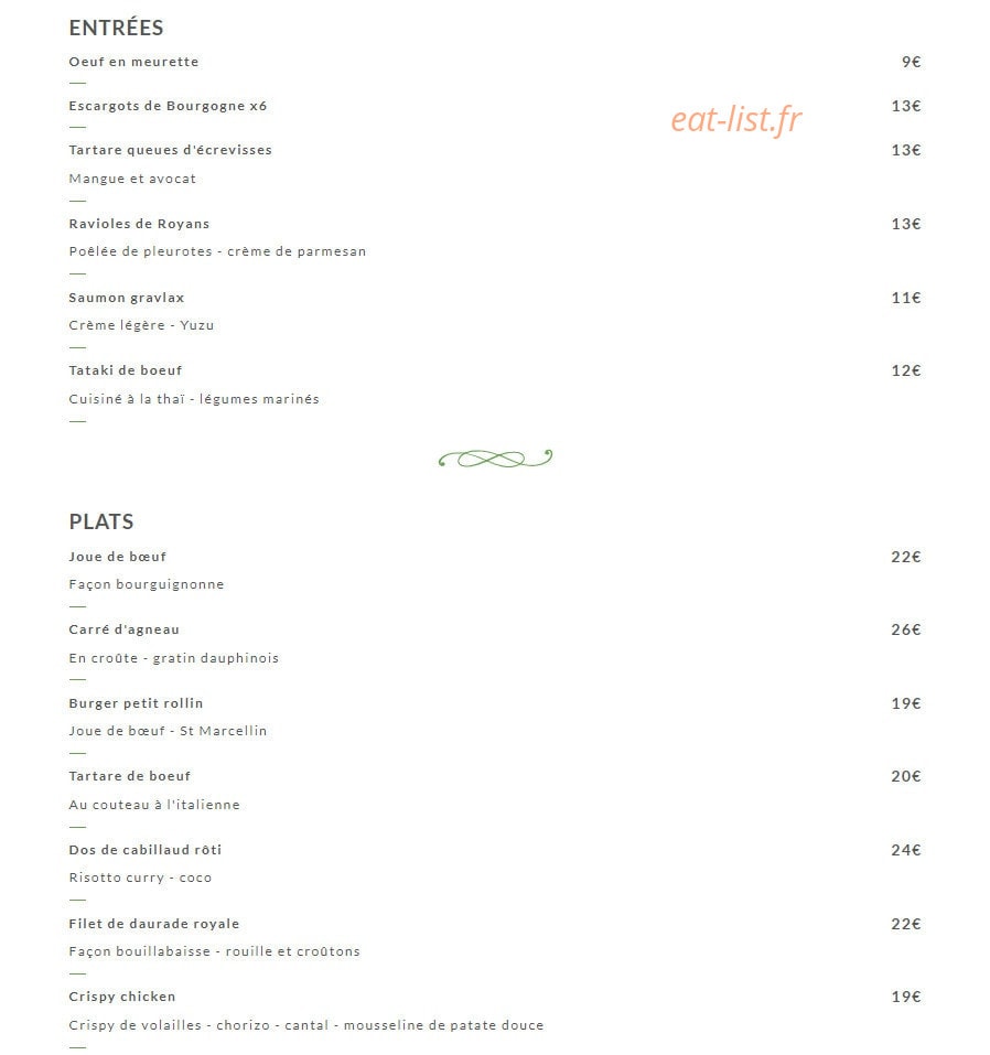 Le Petit Rollin — carte page 1
