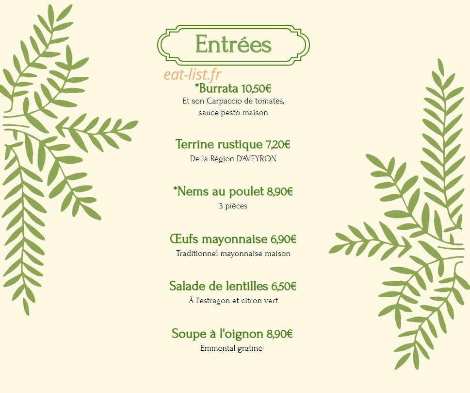Le Ryss Café — carte page 1