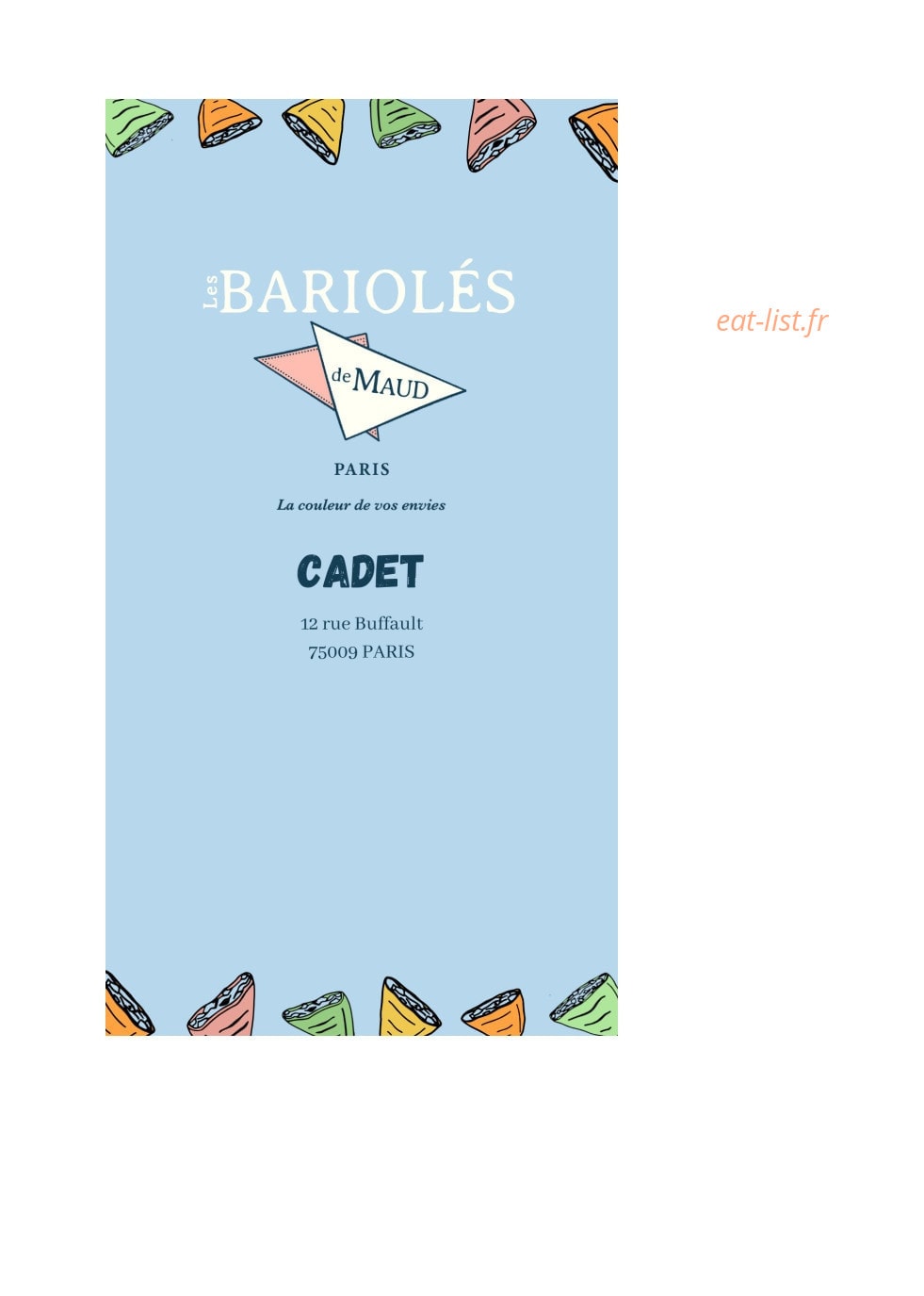 Les Bariolés de Maud — carte page 1