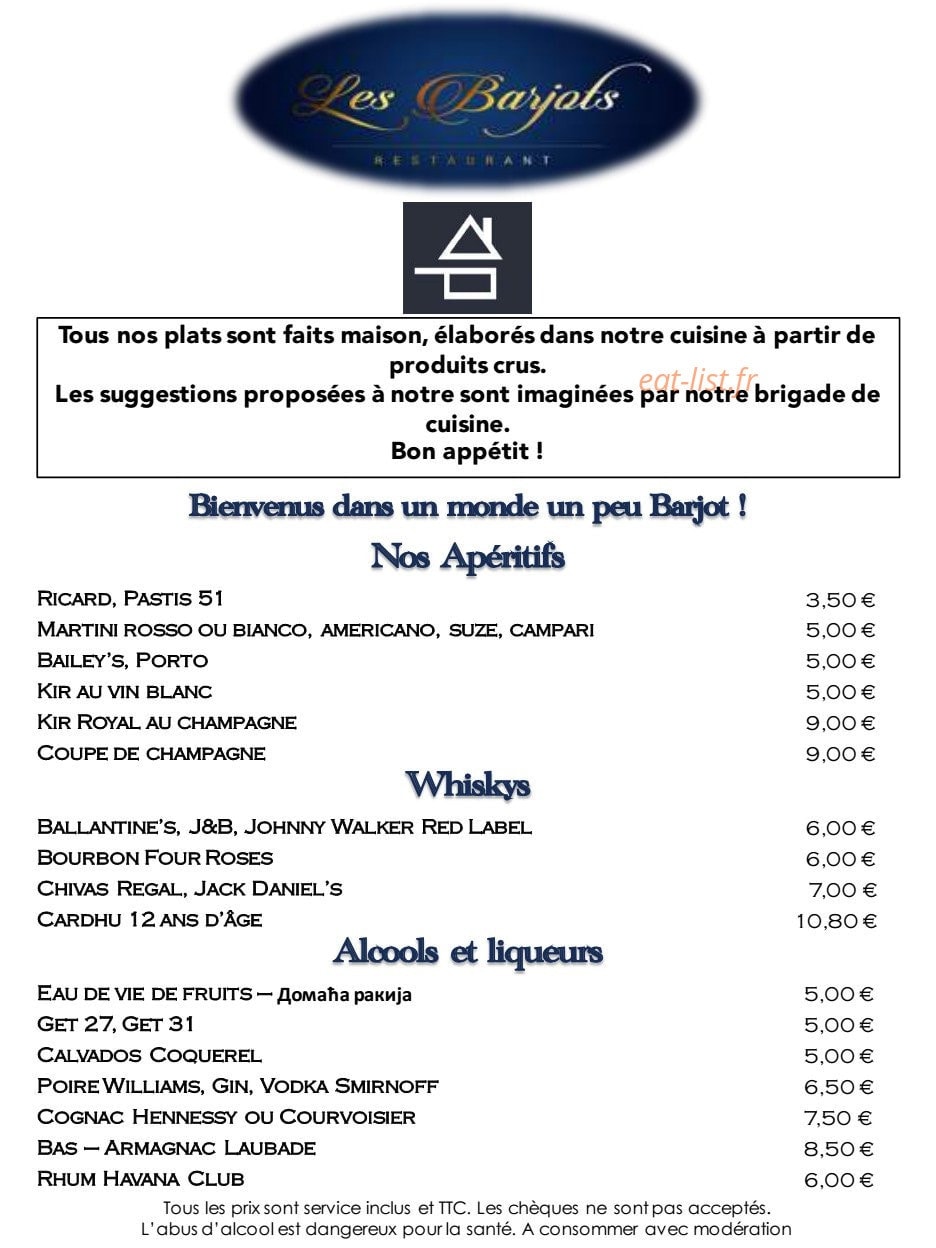 Les Barjots — carte page 1