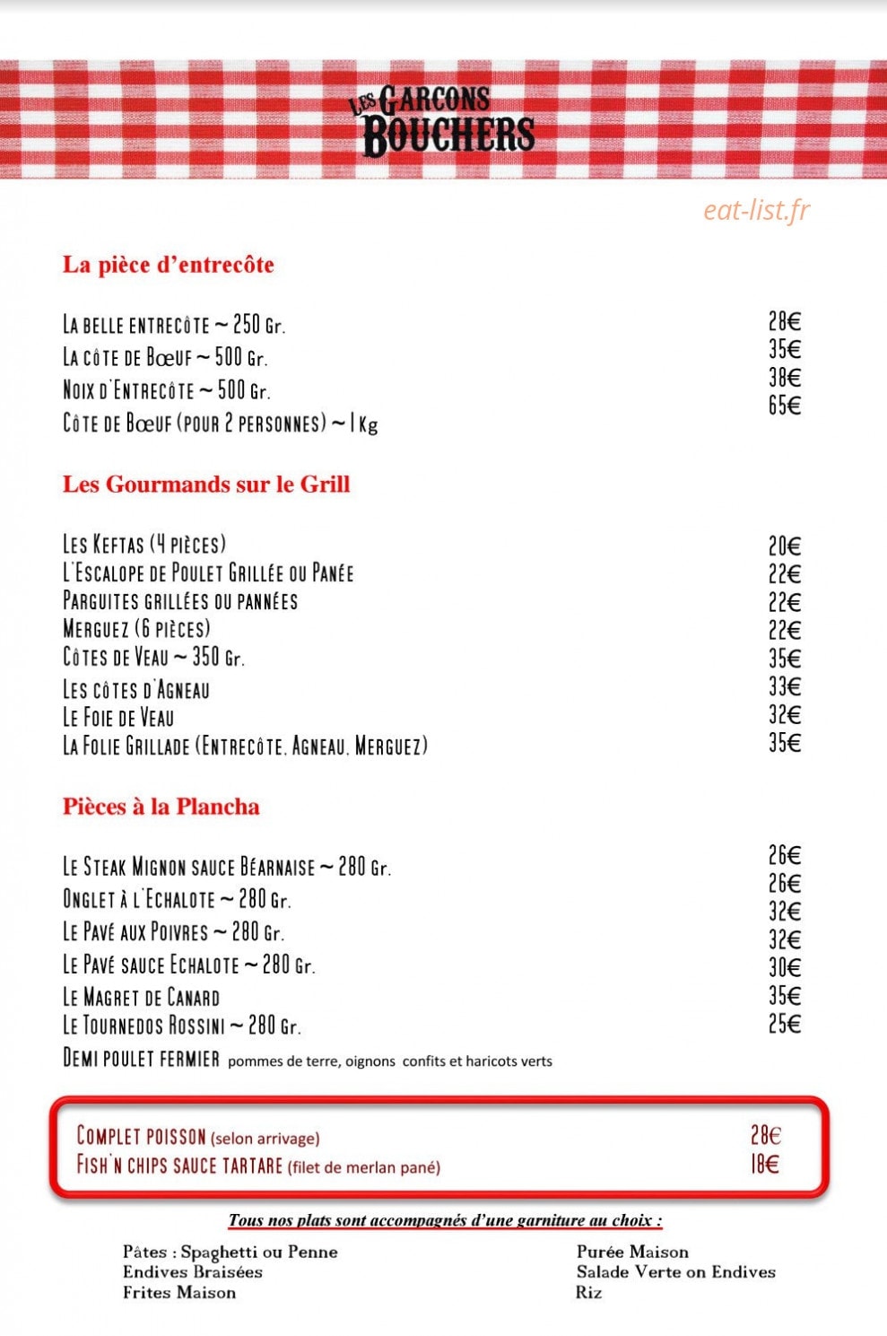 Les Garçons Bouchers — carte page 2