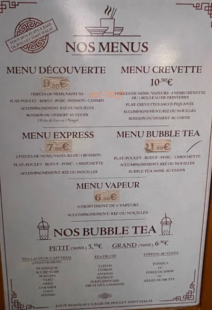 Lin Délices — carte page 1