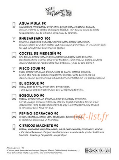 Los Franchutes — carte page 1