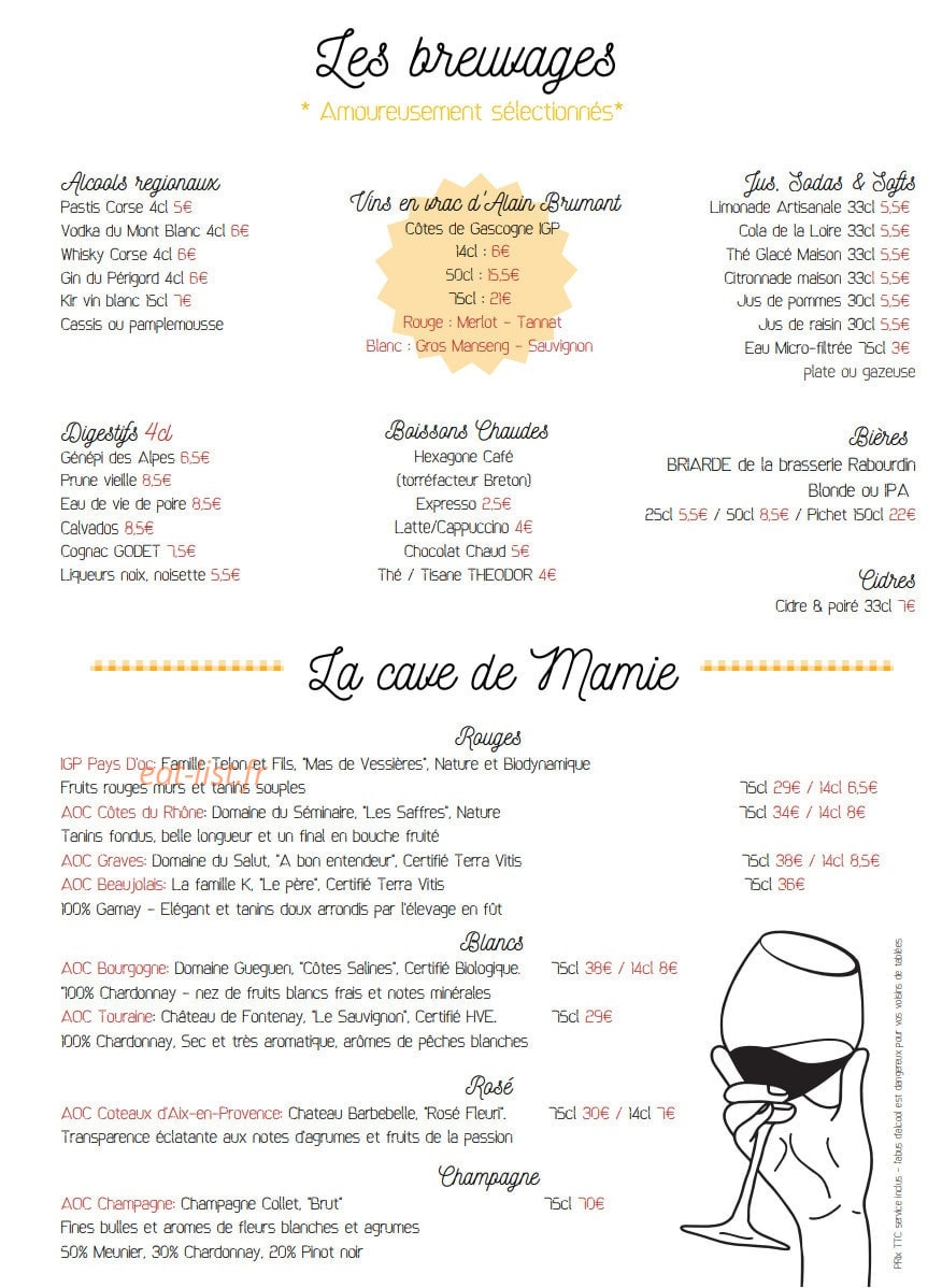 Mamie Chérie — carte page 3
