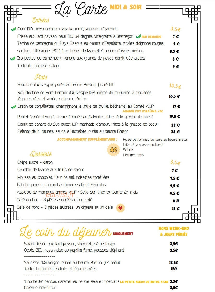 Mamie Chérie — carte page 2