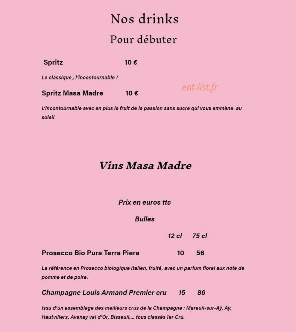 Masa madre — carte page 4