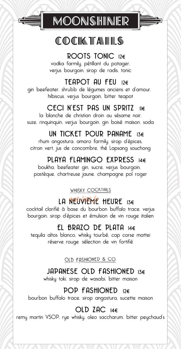 Moonshiner — carte page 1