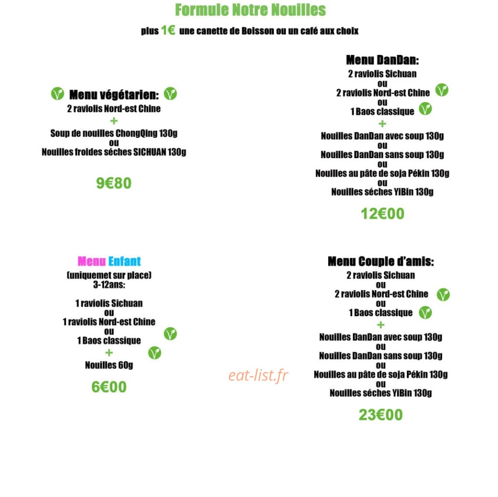 Nouille Shop — carte page 2