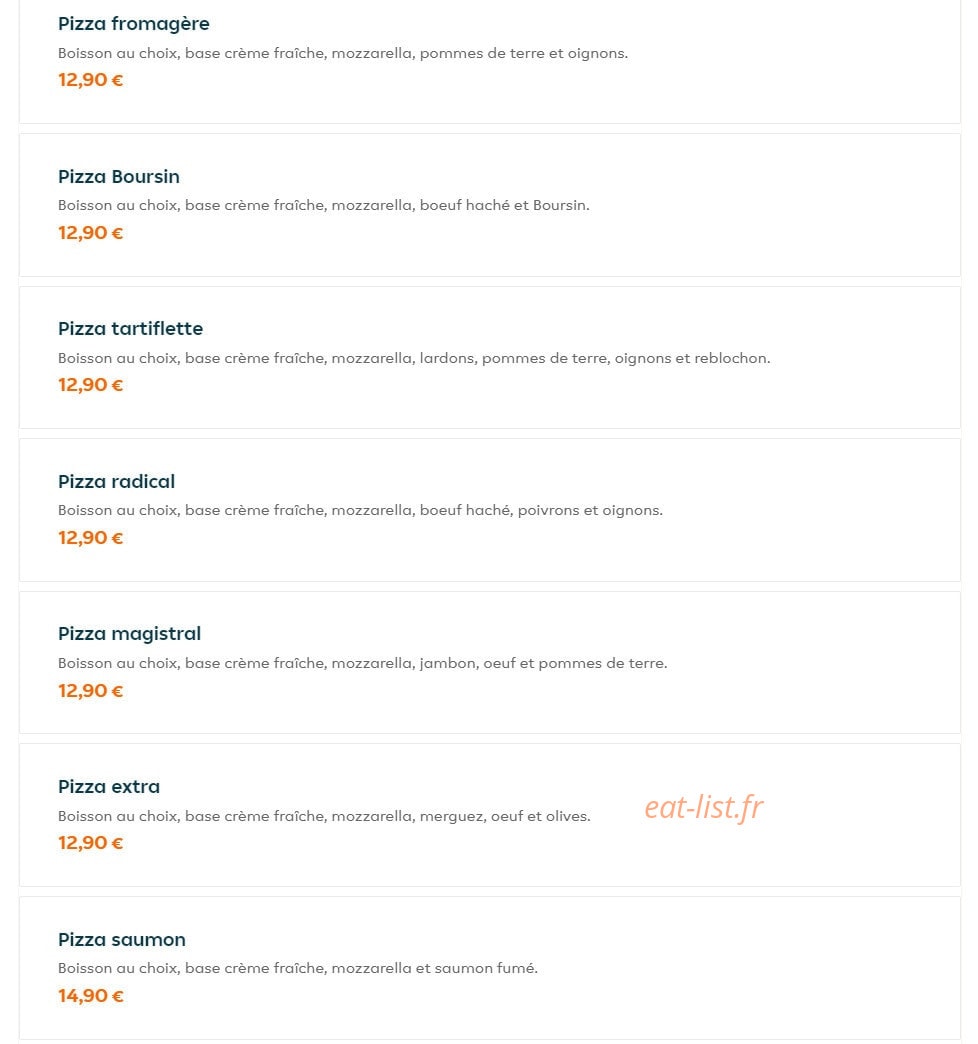 O'Food — carte page 3