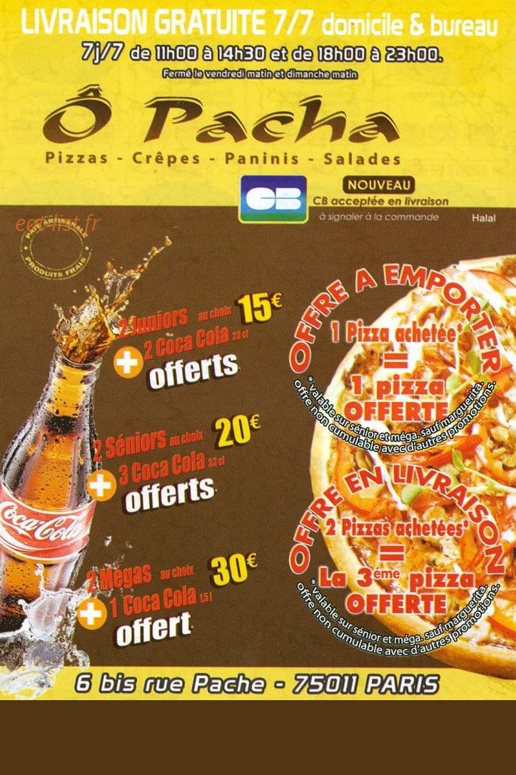 O Pacha — carte page 1