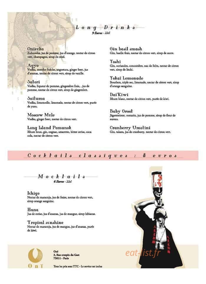 Oni Paris — carte page 1