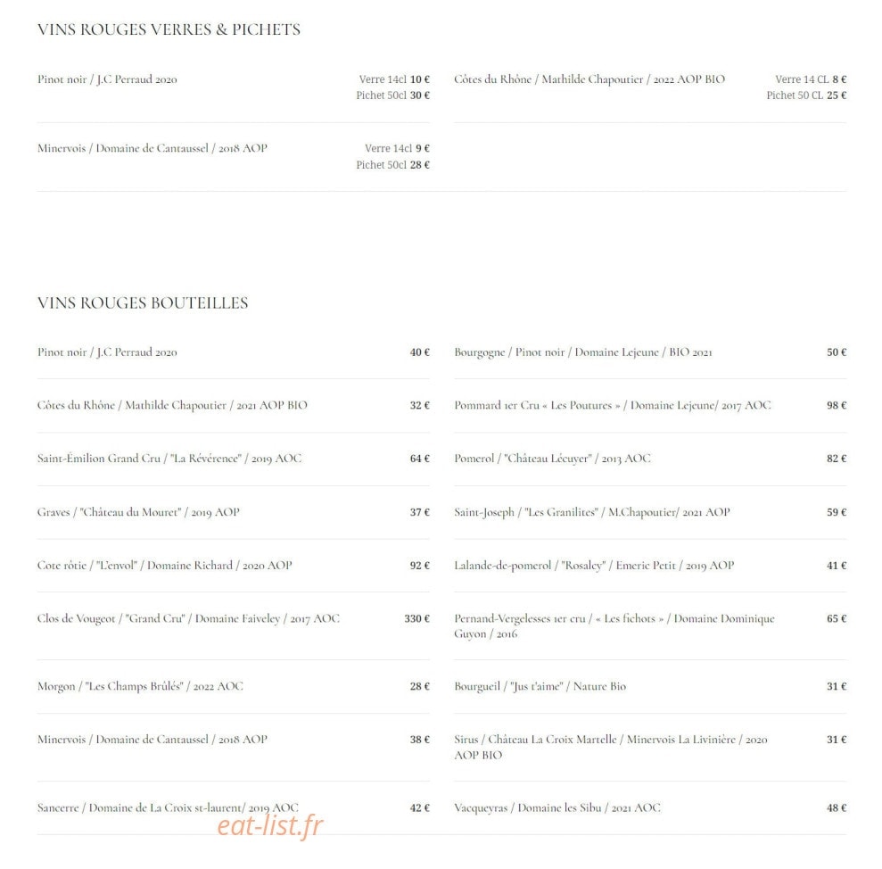Onze à Table — carte page 4