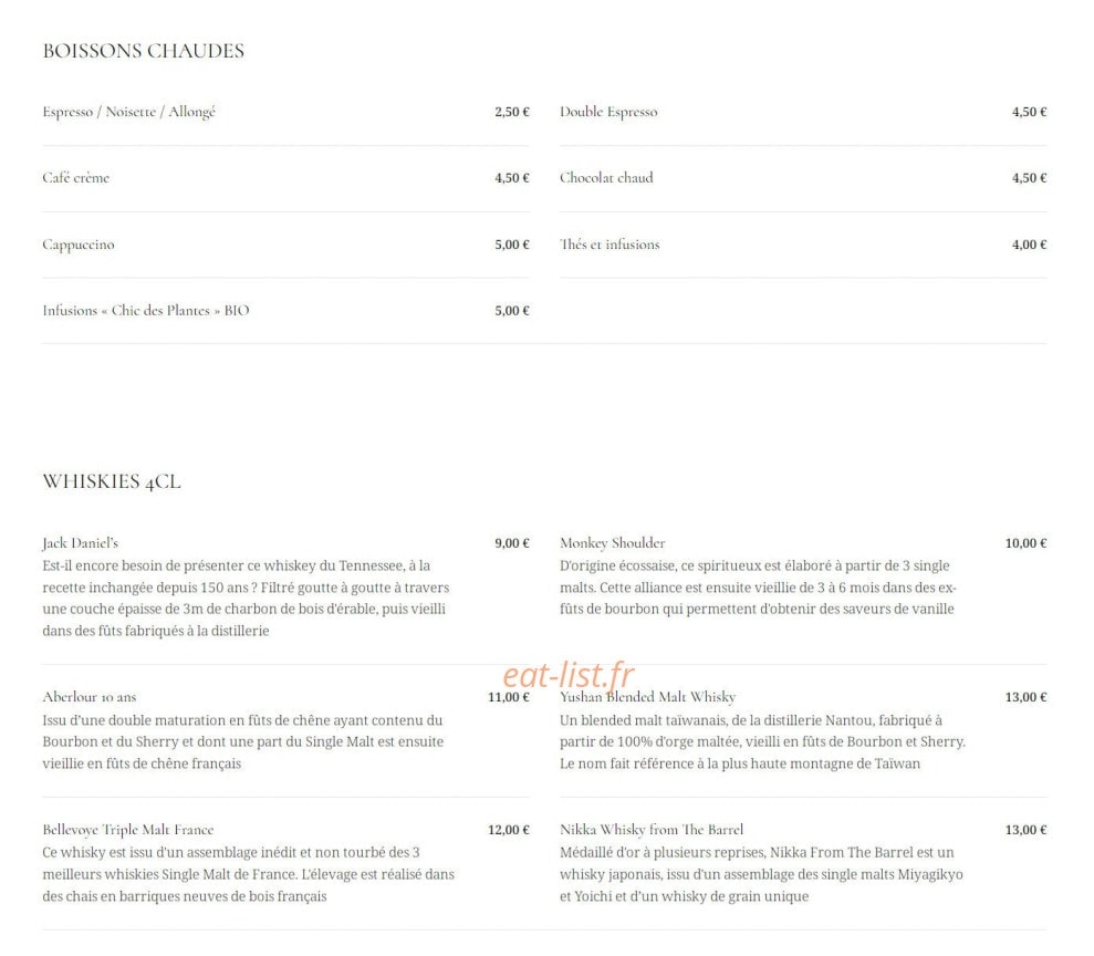 Onze à Table — carte page 8
