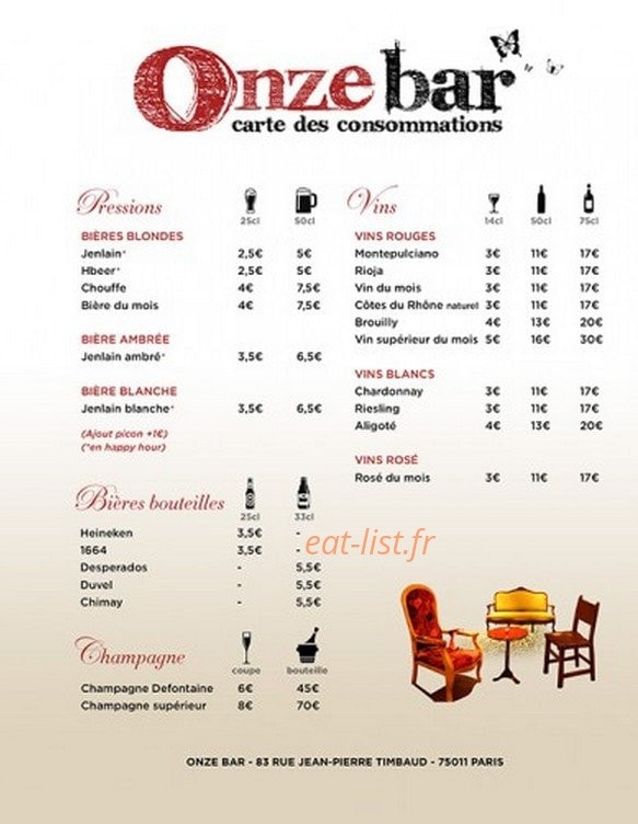Onze bar — carte page 3