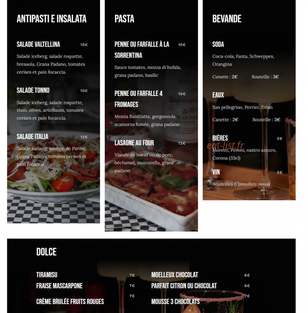 OPS Pizza — carte page 2