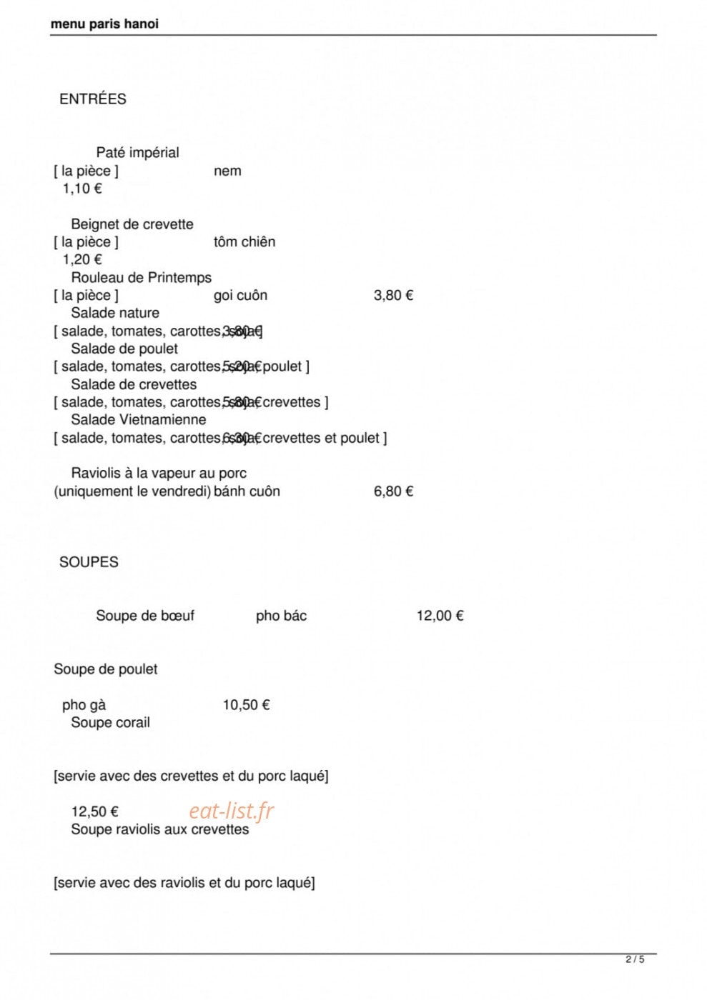 Paris Hanoï — carte page 2