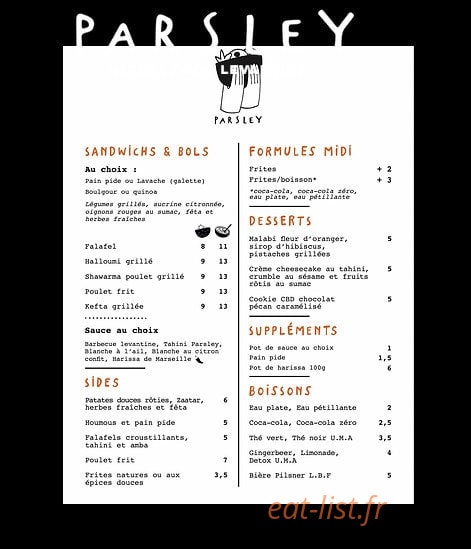 Parsley — carte page 1