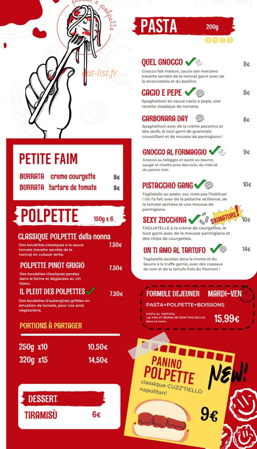 Pasta & Polpette — carte page 1