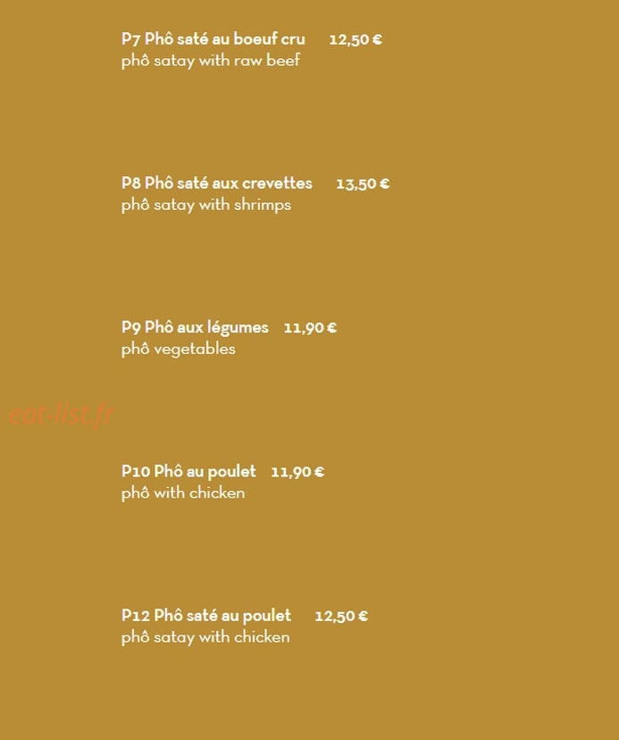 Phở Passion — carte page 13