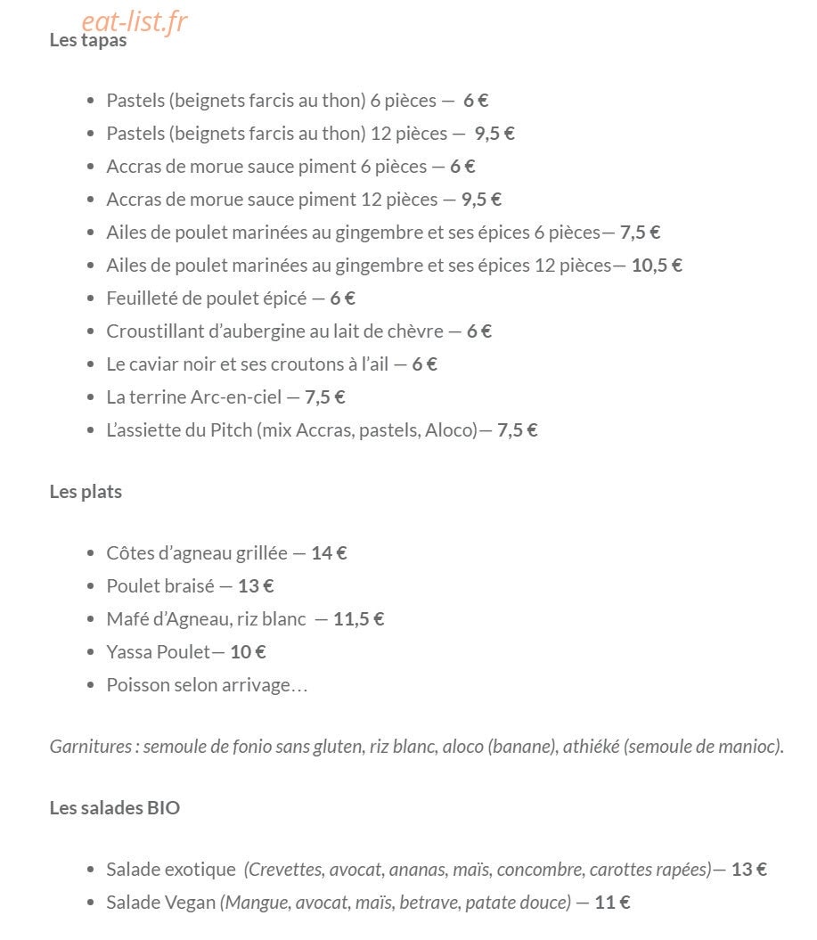 Pitch me — carte page 1