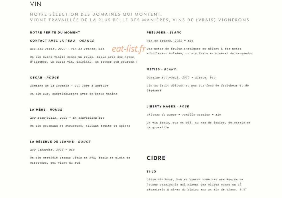 Pny Burger — carte page 6