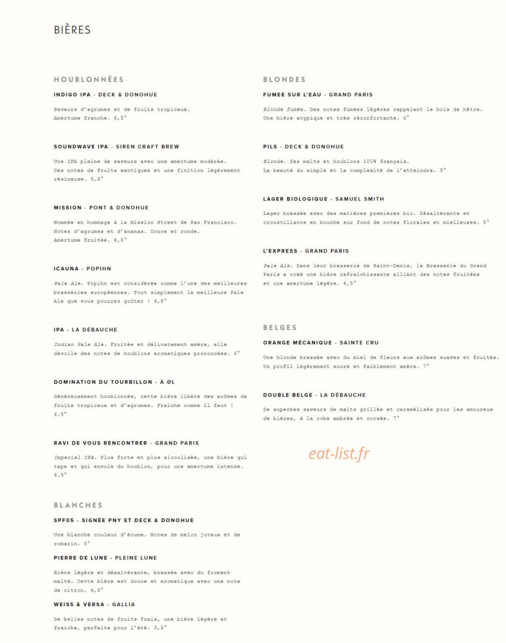 Pny Burger — carte page 4