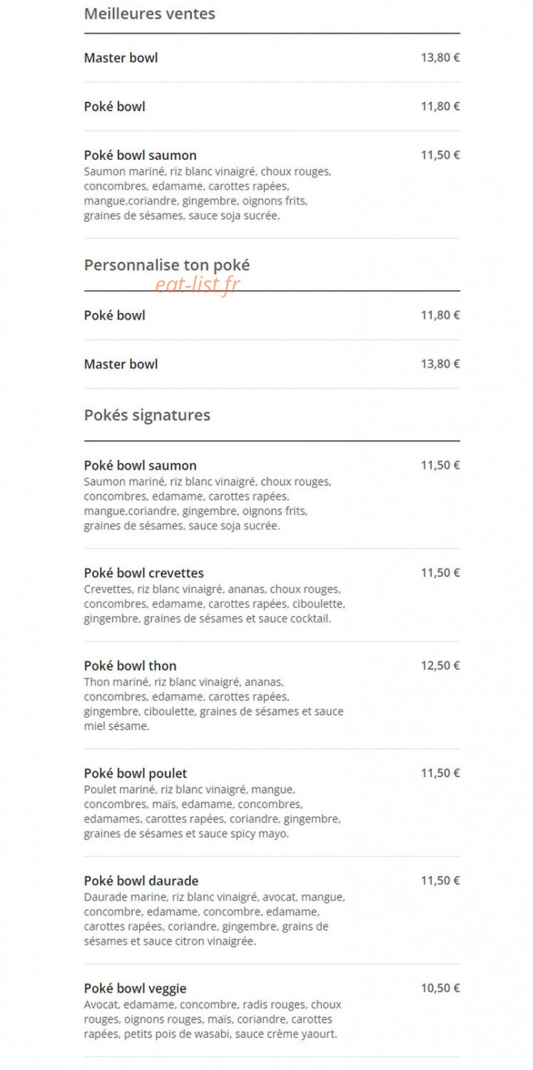 Poké Parisien — carte page 1