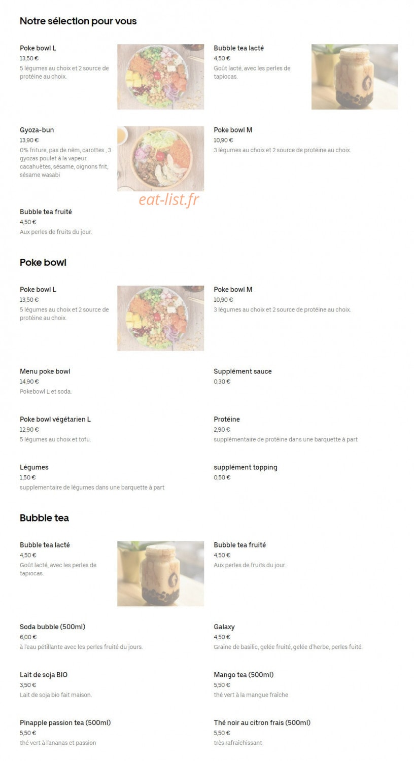 Poke Tea — carte page 2