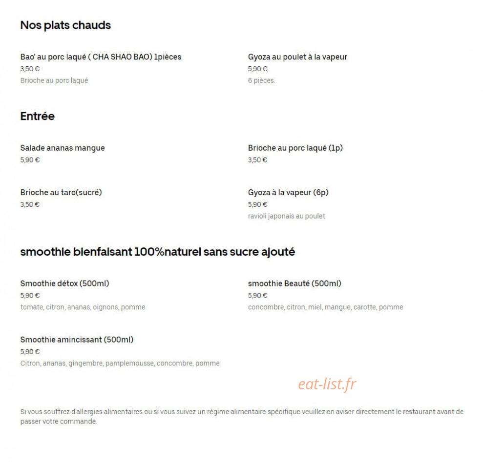 Poke Tea — carte page 1